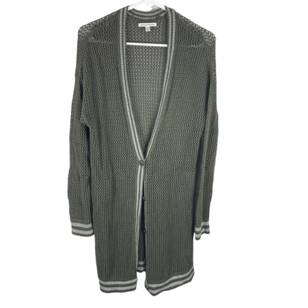 American Eagle NWOT 100% Cotton Green Knit Cardigan Medium